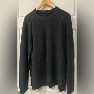 Lulu Textured Knit Crewneck Sweater - Heathered Black -XL-